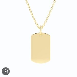 14K Gold Plated Engravable Dogtag Pendant Necklace